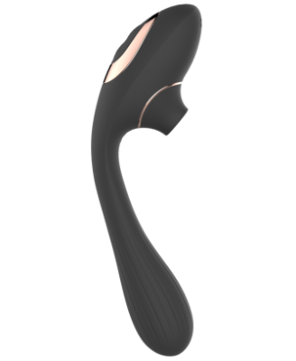 Stimulateur Clitoridien & Vibromasseur Point G 2-en-1 DINA Noir 